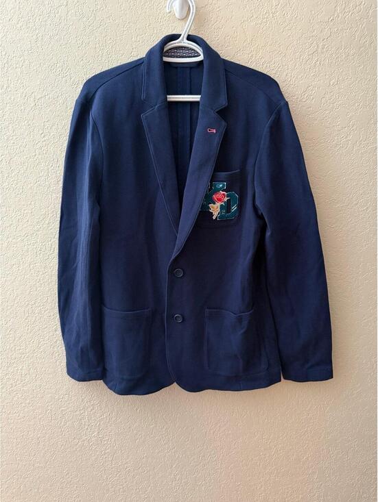 Vineyard Vines Other - Vineyard Vines Knit Blazer Mens M Navy Kentucky Derby Rose Patch Stretch